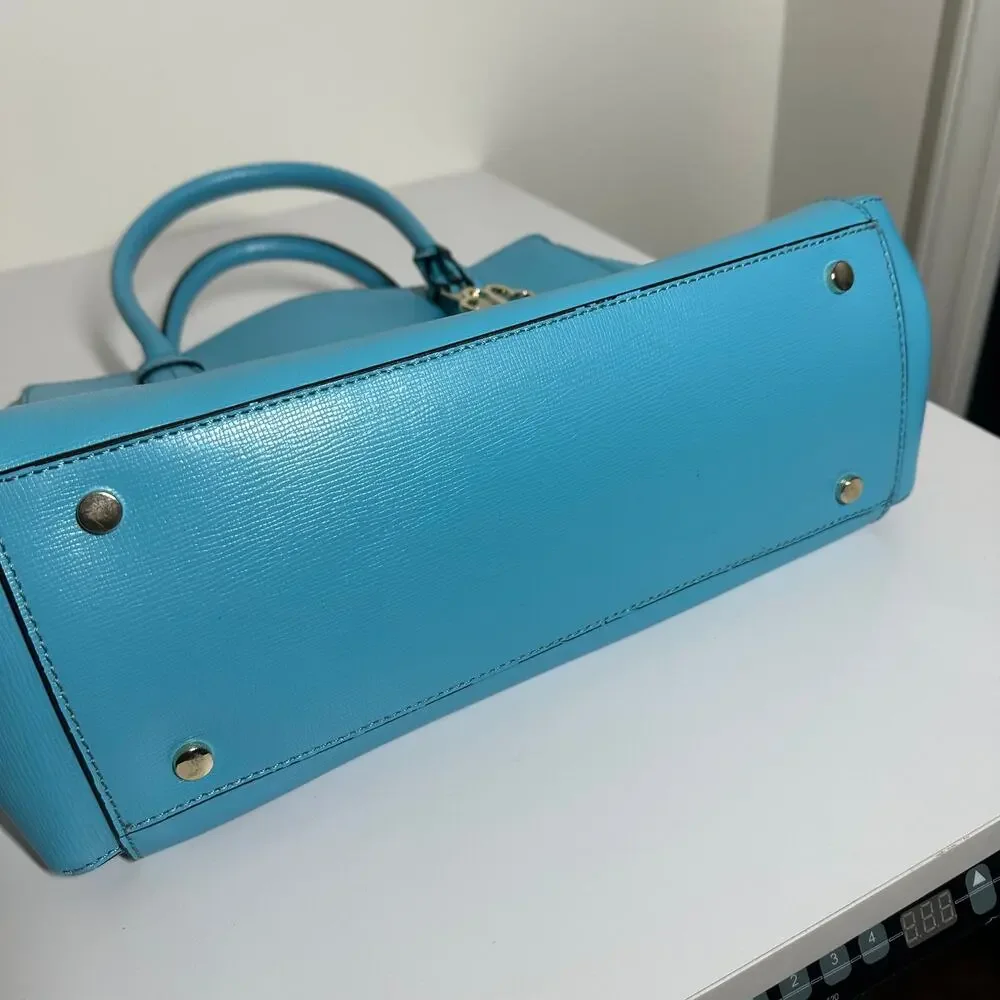 LK Bennett Women's Light Blue Handle Tote Bag Purse Spring